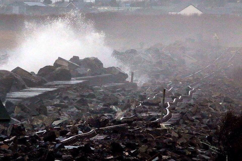 Storm damage to the Cambrian Coast line